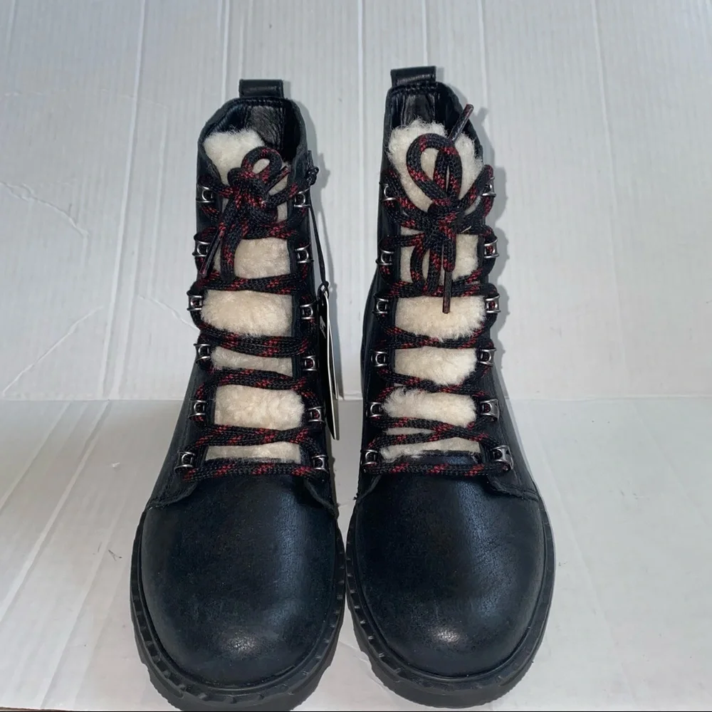 Sorel Lennox Genuine Shearling Trim Waterproof Lace Up Boot NWT
